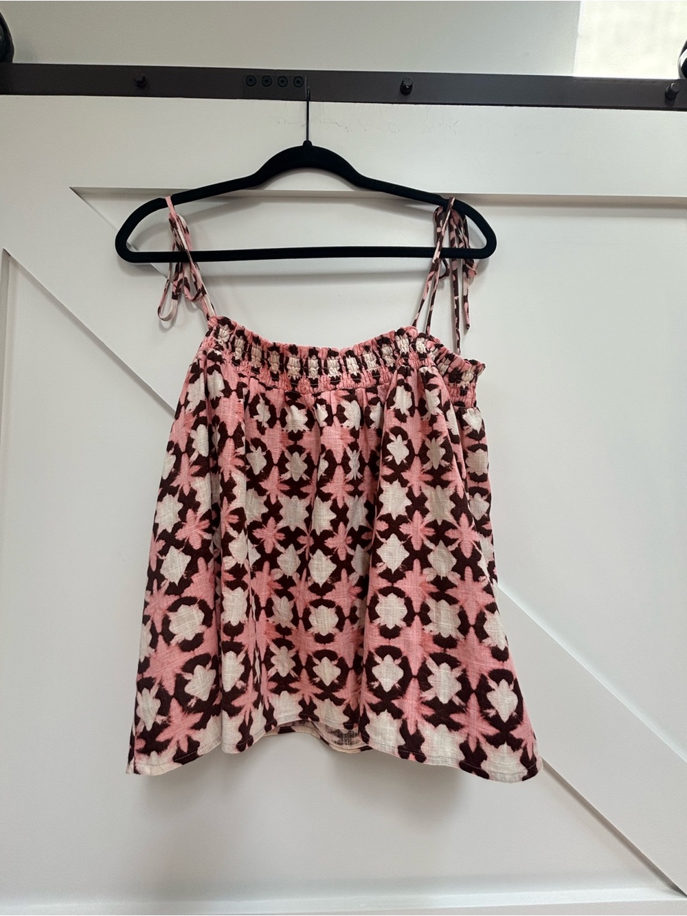 LOFT Pink Floral Tie-Strap Camisole